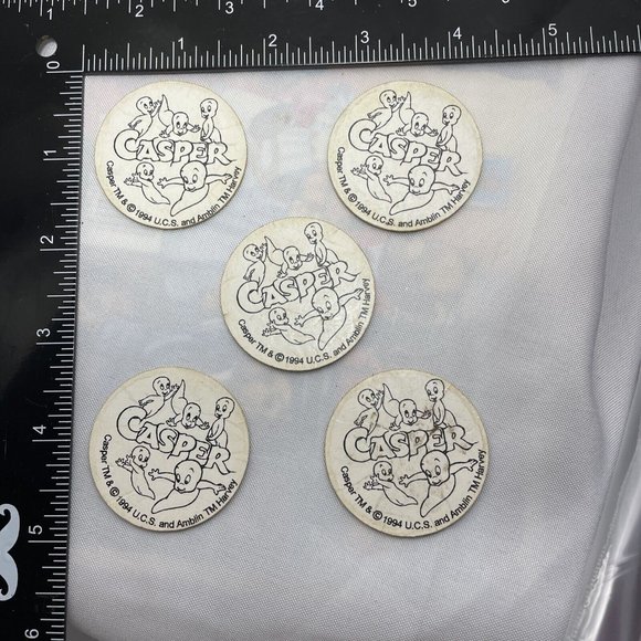 Vintage Game Pog Classics Milk Cap Milkcap Marker Casper Ghost Lot Of 5 - Picture 3 of 12